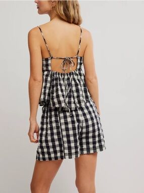Free People Seersucker Plaid Short NWT Medium